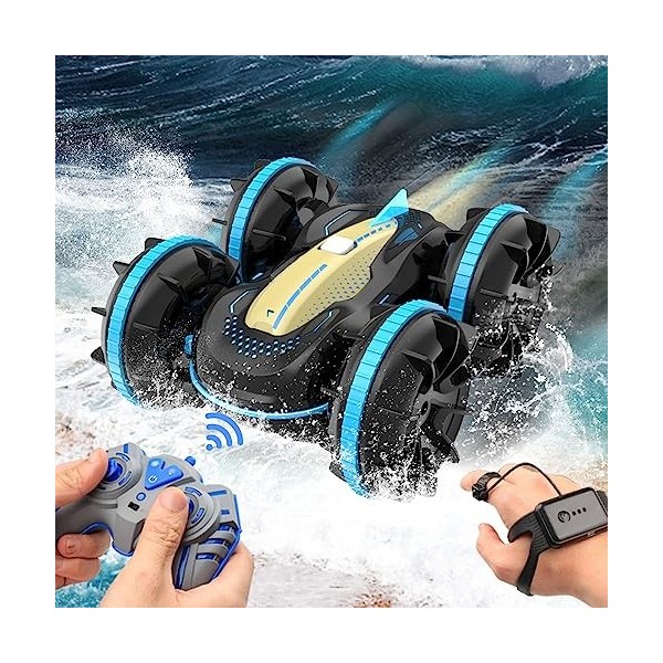 Siereolly Capteur de gestes amphibie télécommandé pour voiture, bateau, 4 WD - Rotation à 360 ° / lumière / effet flip spécia