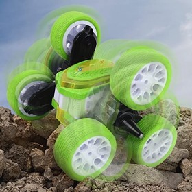 TURBO CHALLENGE - Crazy Stunt - Twister - 095208 - Voiture Télécommandée - Vert - 1/14 - Prêt à Rouler - Batterie Rechargeabl