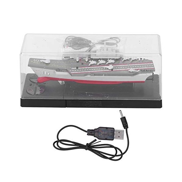 Vbestlife Jouet de Bateau Télécommandé, 2.4G sans Fil RC Simulation Porte-Avions Navy RC Boat Plastic Children Boat Toy