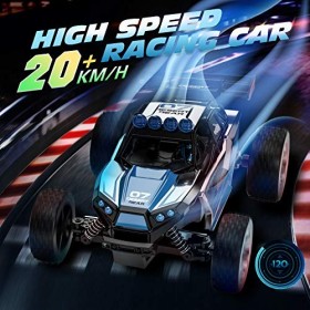 Tecnock RC Voiture Télécommandée, 1:18 2,4GHz RC Voiture Haute Vitesse Voiture de Course Buggy avec 2 Batteries, Cadeaux pour