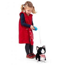 Animigos Peluche chat miaule et marche avec télécommande 