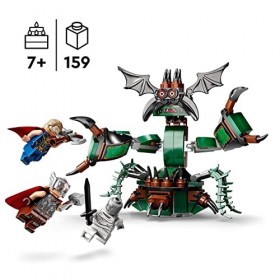 LEGO 76207 Marvel Attaque sur Le Nouvel Asgard, Jouet à Construire avec Figurines de Thor des Avengers et Son Marteau, pour E