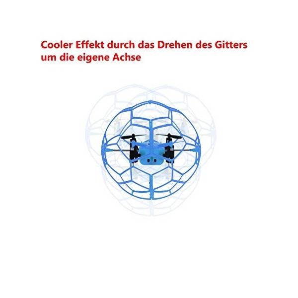 HSP Himoto Modèle UFO télécommandé 4 canaux - Protection de cage - Drone Quadcopter Multicopter avec technologie 2,4 GHz - Gy
