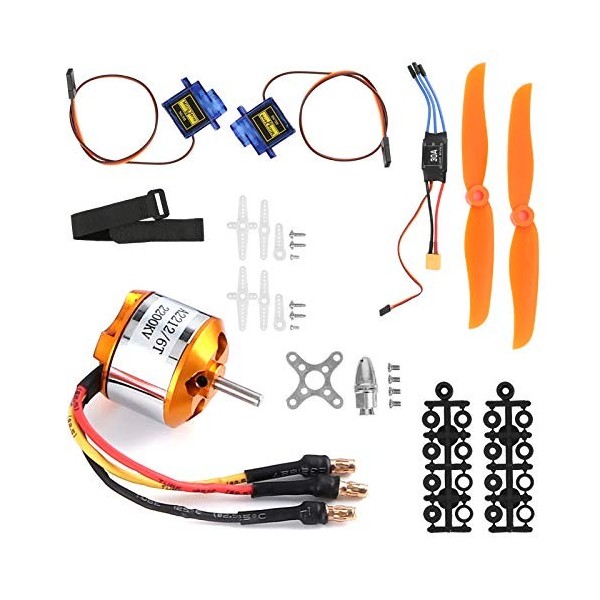 Drfeify 2212 KV2200 Moteur 6035 hélice Servo 30A ESC XT60 4-en-1 RC Avion à voilure Fixe hélicoptère Accessoires Ensemble