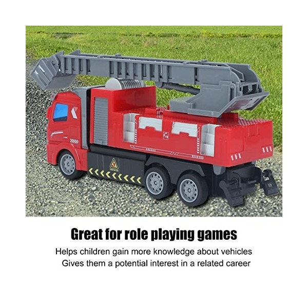 SOGT Camion de Pompiers RC Exquis Exquis alimenté par Batterie Camion de Pompiers Jouets télécommandés pour Enfants