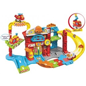 VTech - Tut Tut Bolides, Maxi Caserne de Pompiers avec Camion Louis SOS Incendie, Circuit Voitures Enfant, 4 Zones Magiques, 