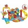 VTech - Tut Tut Bolides, Maxi Caserne de Pompiers avec Camion Louis SOS Incendie, Circuit Voitures Enfant, 4 Zones Magiques, 