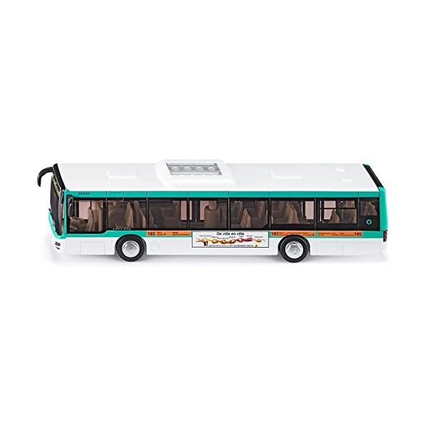 siku 3734001 - Bus Transport En Commun, 1:50, Métal/Plastique, Portes Ouvrables, Blanc/Turquoise