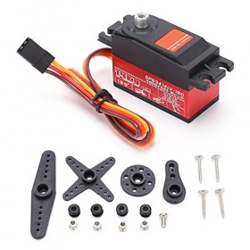VGEBY Servo RC, Alliage Daluminium Plastique SPG3414LV 14KG Servo à Engrenages Métalliques à Couple élevé Durable Compatible