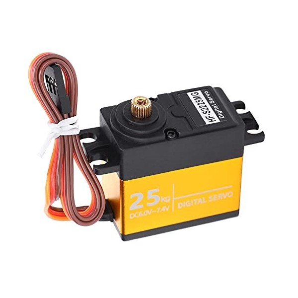 Dilwe Servo RC, Servo de Moteur de Direction étanche à Commande numérique à Engrenages métalliques de 25 kg Compatible avec l