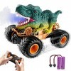 Voiture Telecommandé Enfant Monster Truck Dinosaure Jouet pour Garçon Fille, 2.4 GHz Voiture Télécommandée Tout Terrain avec 