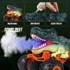 Voiture Telecommandé Enfant Monster Truck Dinosaure Jouet pour Garçon Fille, 2.4 GHz Voiture Télécommandée Tout Terrain avec 