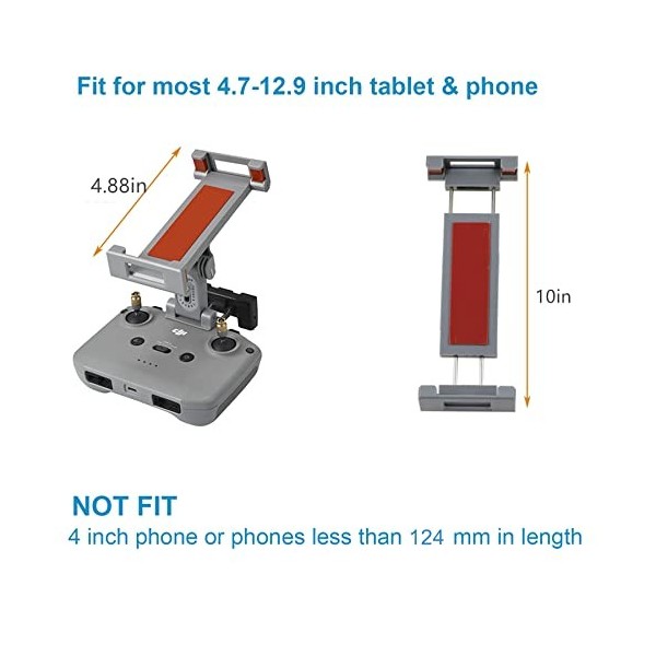 LYONGTECH 4.7-12.9” Support Tablette téléphone pour Radiocommande DJI RC-N1 Mavic 3,Air 2S,Mavic Air 2, Mini 3 Pro,Mini 2 ,Dr