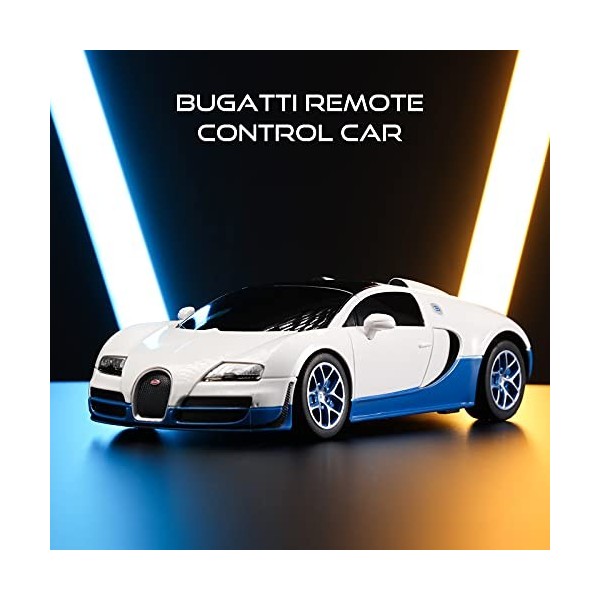 SainSmart Jr. 1:24 Bugatti Voiture pour Enfant, Modèle sous Licence Bugatti, RC Telecommandée Jouet pour Garçon Fille 3-18 An