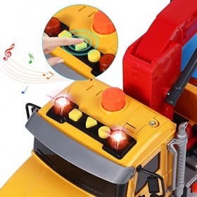 Tacobear Camion Dépanneuse Jouet Enfant Grand Camion Jouet 1:16 Transporteur Véhicule avec Voiture de Course Lumière et Son F