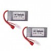 ZYGY 2PCS 7.4V 2000mAh T-Type Plug Lithium Batterie pour 9200 9200E 200E 9202E 9203E 9204E 9205E 9206E 2995 YC300 HB101 HM101