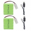 ZYGY 2PCS AA 9.6V 2800mAh Batterie avec Tamiya Plug avec câble de Charge USB pour Jouet Tank Engineering Department Camion Se