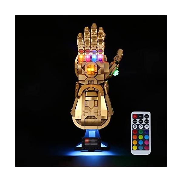 cooldac Kit déclairage LED pour Lego 76191 Marvel Super Heroes Infinity Gant avec télécommande et port USB Compatible avec L