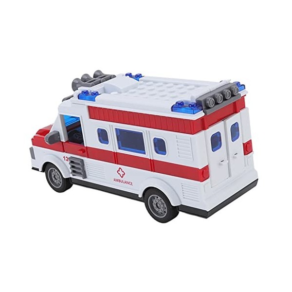 Vbestlife Jouet DAmbulance Télécommandée, Ambulance Télécommandée à Quatre Voies avec Lumières Modèle de Simulation Jouet Vo