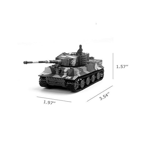 RC Tank Mini Remote Control Tank with USB Charger Cable 1:72 German Tiger I with Sound Gift for Kids Boys Girls Adults France