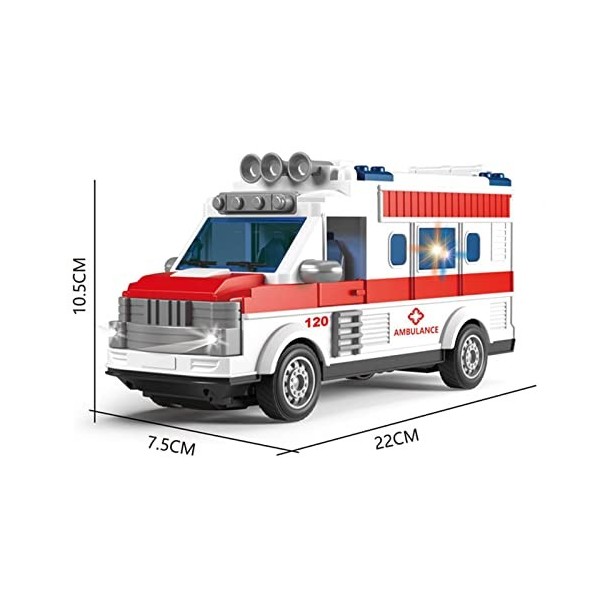 Jouet Dambulance, Jouet Dambulance Télécommandé pour Enfants avec Lumières Voiture de Jouet Dambulance de Simulation à Qua