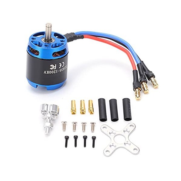 VGEBY Moteur sans Balais, Résistant à lusure Durable Hobbyhh 2835 1200KV Moteur sans Balais en Métal Durable Compatible pour