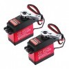 ZHITING 2Pcs 25KG RC Digitales Servo Numérique Etanche à Couple Elevé et à Engrenages Métalliques pour RC Traxxas HSP Bateau 