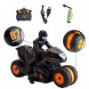 3T6B 2.4G RC Voiture Télécommandée Stunt Moto Car, Double Face Flips 360 ° Rotation Moto Télécommande Off-Road Haute Vitesse 