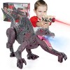 Xbesttoy Dinosaure Télécommandé Enfants Dinausore Jouet, Rayon Infrarouge et RC Dino Spinosaurus, Pulvérisation, Lumières LED