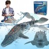 homicozy Bateau télécommandé 2,4 GHz RC Mosasaurus Jouet télécommandé Dinosaures Jouets de piscine Jouets pour garçons et fil