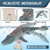 homicozy Bateau télécommandé 2,4 GHz RC Mosasaurus Jouet télécommandé Dinosaures Jouets de piscine Jouets pour garçons et fil