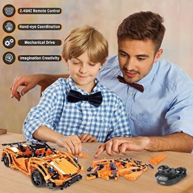 VATOS Blocs de Construction Voiture Télécommandée 6 7 8 9 10 11 12 Ans Garçons Filles 421 Pièces STEM Jouets 2,4 GHz RC Voitu