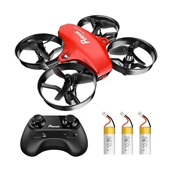 Potensic Mini Drone A20 pour Enfant Hélicoptère avec 3 Batteries, Télécommandé 3 Vitesses Réglables, Maintien de laltitude, 