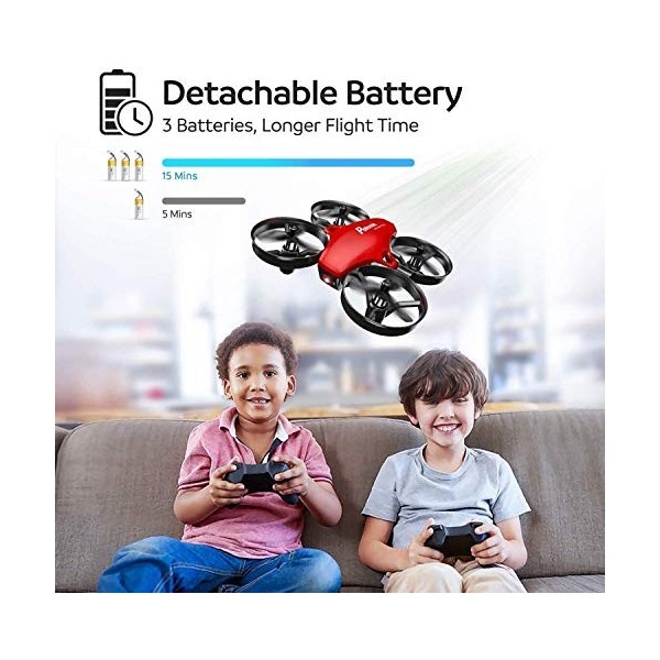 Potensic Mini Drone A20 pour Enfant Hélicoptère avec 3 Batteries, Télécommandé 3 Vitesses Réglables, Maintien de laltitude, 