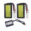 ZYGY 2PCS 7.4V 2000mah Batterie Li-ION Prise Odamiya et 2 en 1 Chargeur pour UDI009 UDI902 UDI002 AA102 feilun FT009 Bateau R