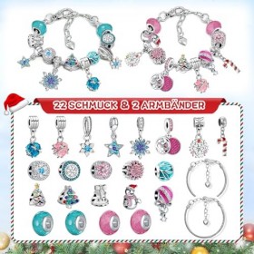 KAZATE Calendrier de lAvent 2023 Bijoux Enfants Fille,Calendrier de Noël Breloques Bracelet,24 Jours Compte à Rebours de Noë