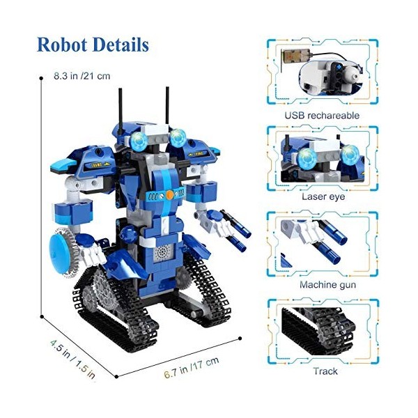 Yerloa Robot Programmable Jouet Garcon 8 Ans, Robot Telecommande Garcon Jeux de Construction Enfant 8 Ans, Robots électroniqu