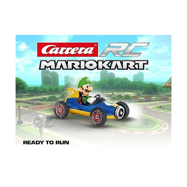 Carrera RC Mario Kart Mach 8 avec figurine de Luigi – Véhicule radiocommandé avec batterie rechargeable – Jouet pour enfants 