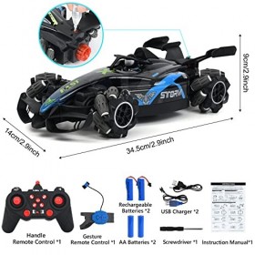 Ulikey Voiture Telecommandé RC Drift, 4WD 2.4GHz Voiture Téléguidée avec Pulvérisation, 20km/h Haute Vitesse Voiture de Cours