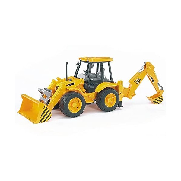 bruder 02428 - JCB 4CX Chargeuse-pelleteuse, Pelle frontale Pelle arrière, Véhicule de chantier, Chargeuse sur pneus