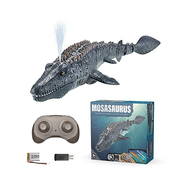 JAWSEU Jouet Dinosaure Télécommande 2.4G, RC Control Dinosaure Télécommandé Jouet Rechargeable Radiocommandé Simulé Dinosaure