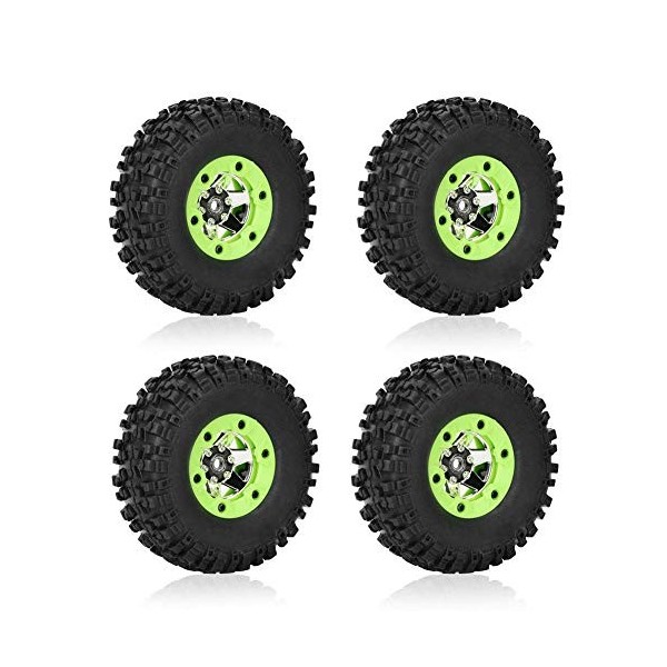 Dilwe Pneu de Voiture RC, RC Pneus de 1/12 Voiture Modèle Pièces pour Voiture Wltoys 12428 12423 2PCS Left Tire+2PCS Right Ti