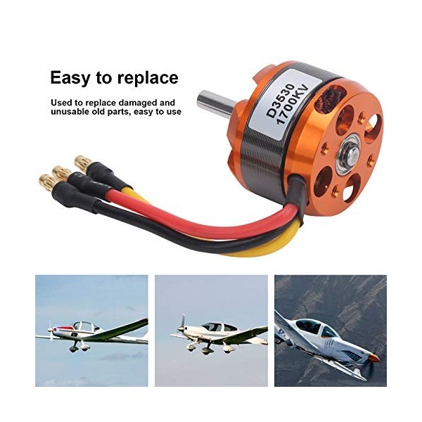 Moteur sans Balais, Remplacement de Moteur de Rotor Extérieur sans Balais D3530 1700kv avec Adaptateur pour Avion Télécommand