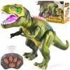 JOYIN LED Allume Dinosaures Télécommandés Marchent et Rugissent Réalistes Jouets de Dinosaure T-Rex avec Yeux Brillants, Mouv