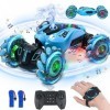 FORMIZON Voiture Télécommandée Tout Terrain, Nouvelle Voiture de Cascade à Gros Pneus, 2.4GHz 4WD 360° RC Stunt Auto Car avec