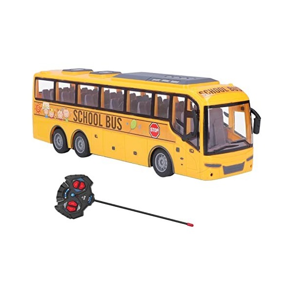 RC School Bus, Télécommande Bus Enfants Simulé LED Lumière RC School Bus Véhicule Électronique Jouet Cadeau danniversaire