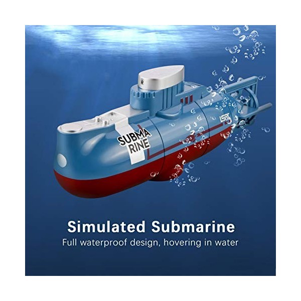 Dilwe Mini sous-Marin télécommandé, contrôle à 6 canaux 0,5 m plongée à 360 ° Rotation simulée modèle de Jouet sous-Marin déc
