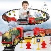 Hereneer Train Jouet pour Enfants, Jouet de Train à Vapeur avec Lumières et Son, Train électrique de Noël Batterie Rechargeab