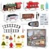 Hereneer Train Jouet pour Enfants, Jouet de Train à Vapeur avec Lumières et Son, Train électrique de Noël Batterie Rechargeab