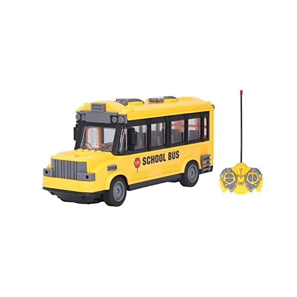 Pssopp Jouet dautobus Scolaire Bord Brillant en Plastique Jaune Style 1:30 échelle télécommande Autobus Scolaire Cadeau